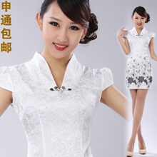 修身 显瘦夏装 日常ol短款 刺绣<em>女装 旗袍</em>裙改良