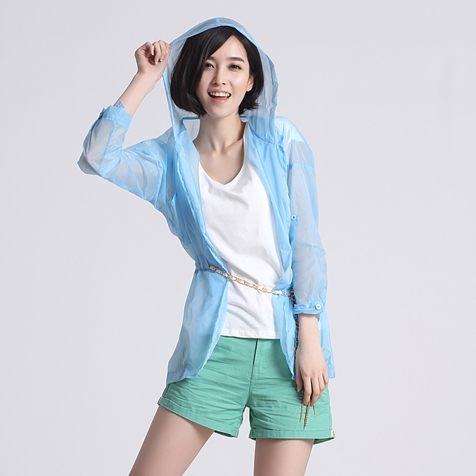 防晒衣长袖透明蚕丝...