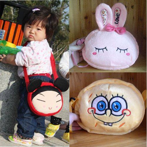 Cartoon fluffy children's snack bag cartoon gadget bag kindergarten children's gadget bag package types