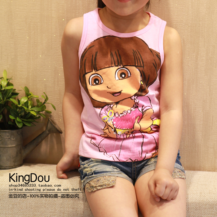 Children's Vests girl baby Cotton sleeveless T-shirt The I-shaped vest camisole summerin the Children/Baby/Family fitted , Vest harness category - from Buy2taobao.com to provide professional Taobao agent buy service