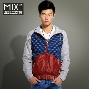  MIX2 春装新品外套潮男韩版卫衣男士连帽修身开衫卫衣男 L23S01D1