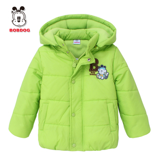  巴布豆新款童装 冬季男童女童可爱卡通保暖抓绒棉服 儿童棉袄