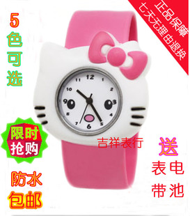  防水hello kitty儿童表手表kt猫可爱卡通表拍拍果冻表女孩款 包邮