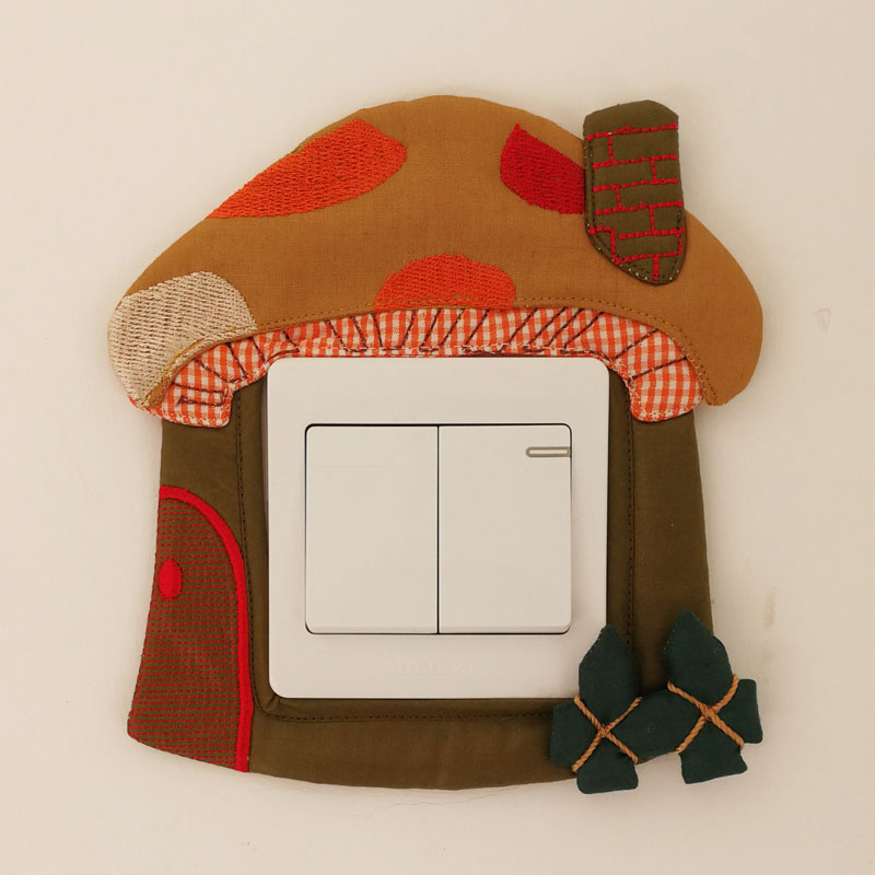 Fabric art Switch Sticker socket smart cover Switch Cover Modern minimalist decorate Wall stickers switch Mushroom Housein the Home Fabric , Dust protection cover , Switch Cover category - from Buy2taobao.com to provide professional Taobao agent buy service