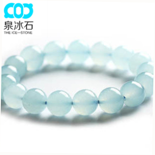  天然蓝玉髓手链 海的女儿 冰润可爱 饰品女 水晶手链 酷似海蓝宝