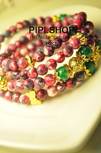  绿松石 彩珠 转运金珠圆珠项链 泰国佛牌挂链 佛牌链