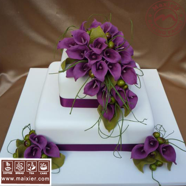 婚礼婚庆结婚蛋糕 翻糖蛋糕 Fondant wedding cake 北京紫色鲜花 婚礼婚庆结婚蛋糕 翻糖蛋糕 Fondant wedding cake 北京紫色鲜花