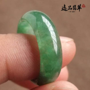 ◆逸品翡翠◆翡翠指环 老坑冰种油绿起莹 水润冰透 10/16~21号