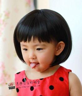  芭莎公主 儿童宝宝假发套 摄影楼假发短发 齐刘海发套生活假发女