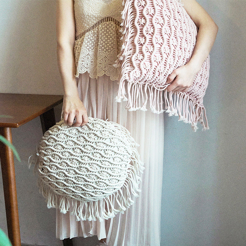 Bohemia girl tassels Cushion Pink Princess weave Pillows Northern Europe Home Furnishing Photography propin the Home Fabric , Pillow/Pillow category - from Buy2taobao.com to provide professional Taobao agent buy service