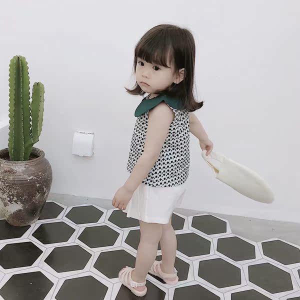 女童无袖上衣洋气背心2019夏装新款韩版宝宝女孩儿童纯棉t恤衬衫在类目 童装/婴儿装/亲子装, 衬衫中 - 来自Buy2taobao.com提供专业的淘宝代购服务