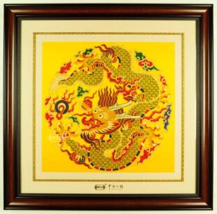  南京云锦御织坊云锦 最有收藏价值李源潮买过 南京特产大团龙框画