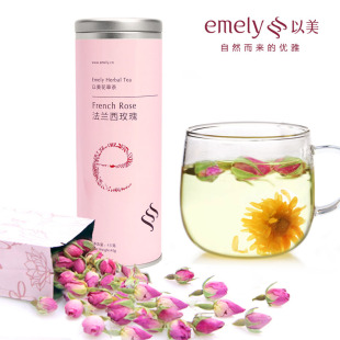  以美 玫瑰花茶 法国 养颜 花草茶 特级 进口 法兰西玫瑰花茶 无硫