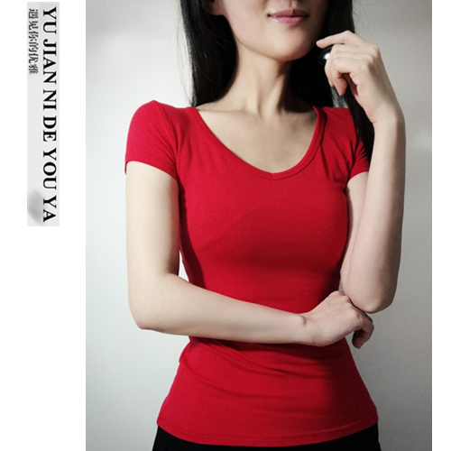 大红色拉丁舞蹈服练功服广场舞服装女短袖衫上衣非莫代尔夏装v领|msdalam kategori sukan/Yoga/kecergasan/bekalan peminat, Dance/Aerobik/Gymnastics, tarian Latin, Baju Tarian Latin - dari Buy2taobao.com untuk memberikan perkhidmatan ejen Taobao profesional membeli