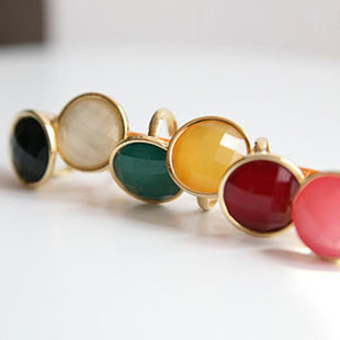  韩版饰品批发 糖果色多切面宝石水钻戒指/指环 女6010