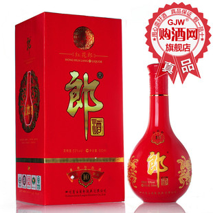  【天猫年货节】购酒网 白酒 郎酒 53度10年/十年红花郎 500ml