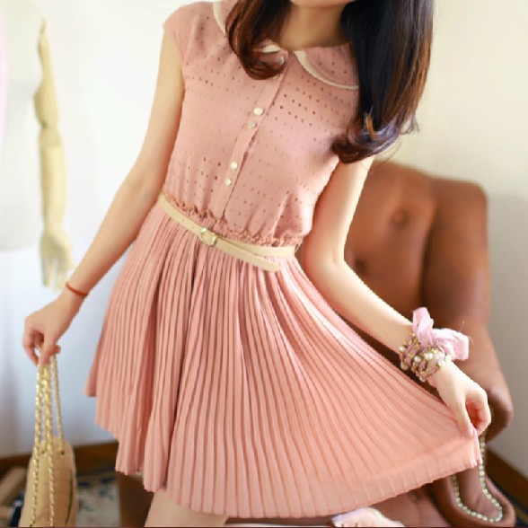 精致镂空图案雪纺短袖...