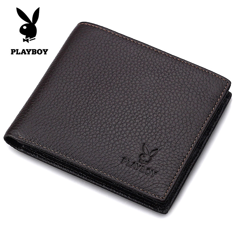 Playboy purse short wave of authentic Korean leather wallets for men casual leather wallet