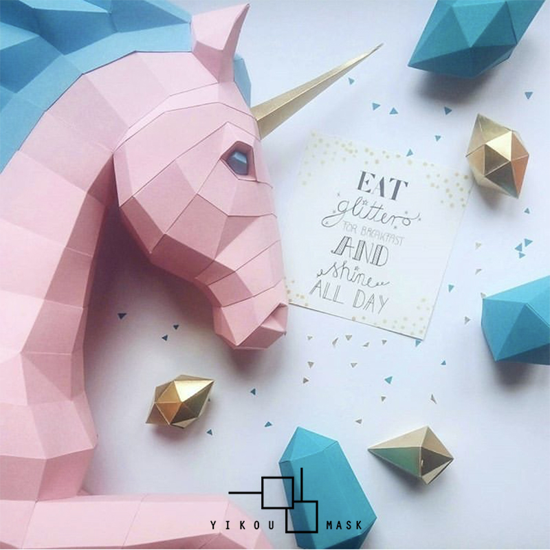 unicorn three-dimensional metope decorate Home Furnishing bedroom Simplicity originality animal manual DIY Hanger design insin the Home accessories , Mural category - from Buy2taobao.com to provide professional Taobao agent buy service