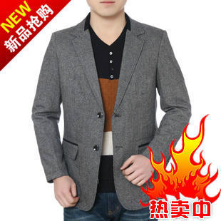  劲霸正品男装 春款 男士夹克 毛呢小西装领修身 薄款羊毛外套