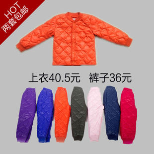  儿童羽绒服内胆套装 反季促销长袖男女童装中性羽绒内胆上衣裤子