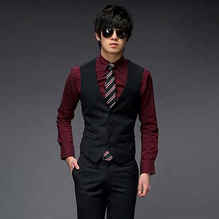  韩版修身商务正装马甲  西服马甲 男士休闲商务马甲HD00019-3