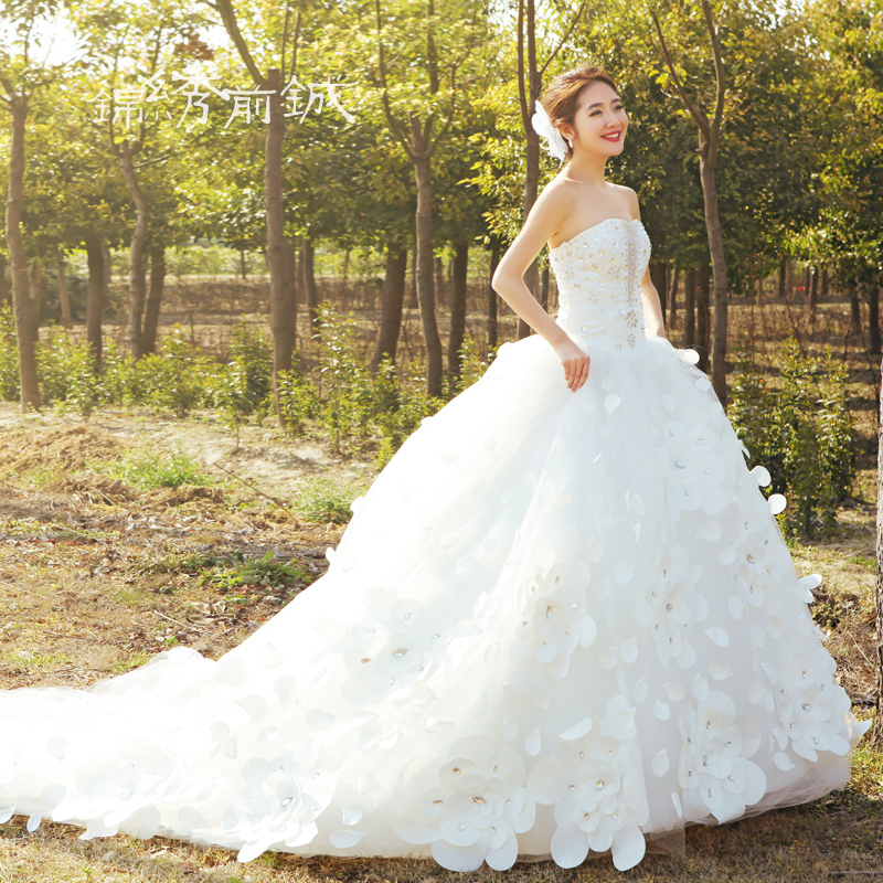 锦绣前铖婚纱礼服新款2013新娘韩版抹胸绑带婚纱大码公主拖尾婚纱 锦绣前铖婚纱礼服新款2013新娘韩版抹胸绑带婚纱大码公主拖尾婚纱