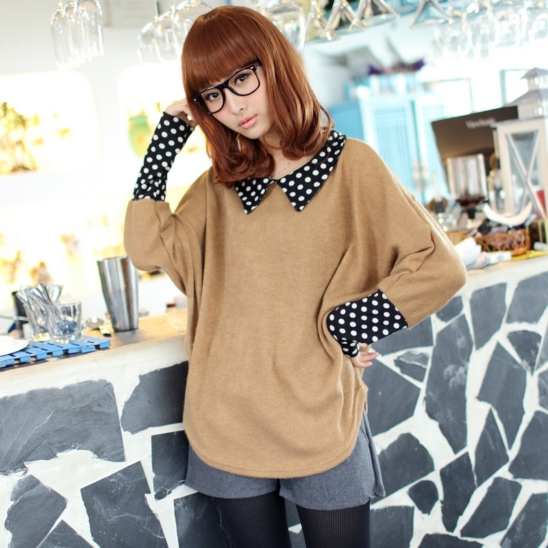 波点蝙蝠袖可爱娃娃...