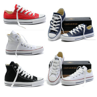  冲钻匡威帆布鞋 潮男鞋女鞋高帮低帮经典款系带休闲板鞋黑色