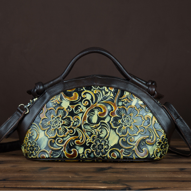 new pattern cowhide Female bag Retro fashion One shoulder Inclined shoulder bag lady Handbag manual genuine leather Flower Banquet packagesin the Leather/Lady bags/Men's bag, Ms. bags category - from Buy2taobao.com to provide professional Taobao agent buy service
