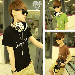  子俊 ▲LES帅T林弯弯夏装莱卡纯棉韩版威廉修身男短袖TEE打底汗衫