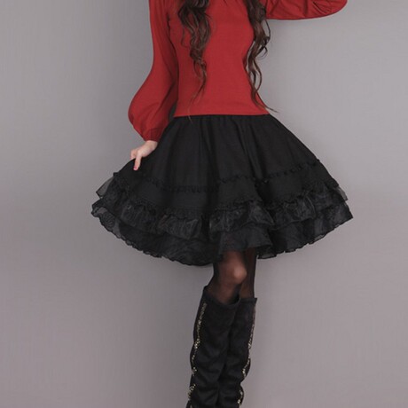 2013<em>烟花烫女</em>冬装 新品女装甜美百搭毛呢半身