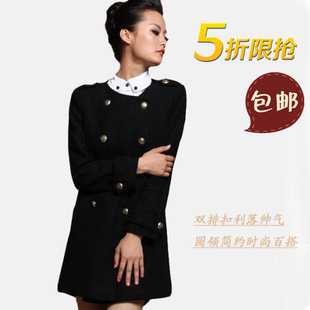  哥弟女装正品代购双排扣羊毛呢大衣GA4730874211-3GA4730874235-9