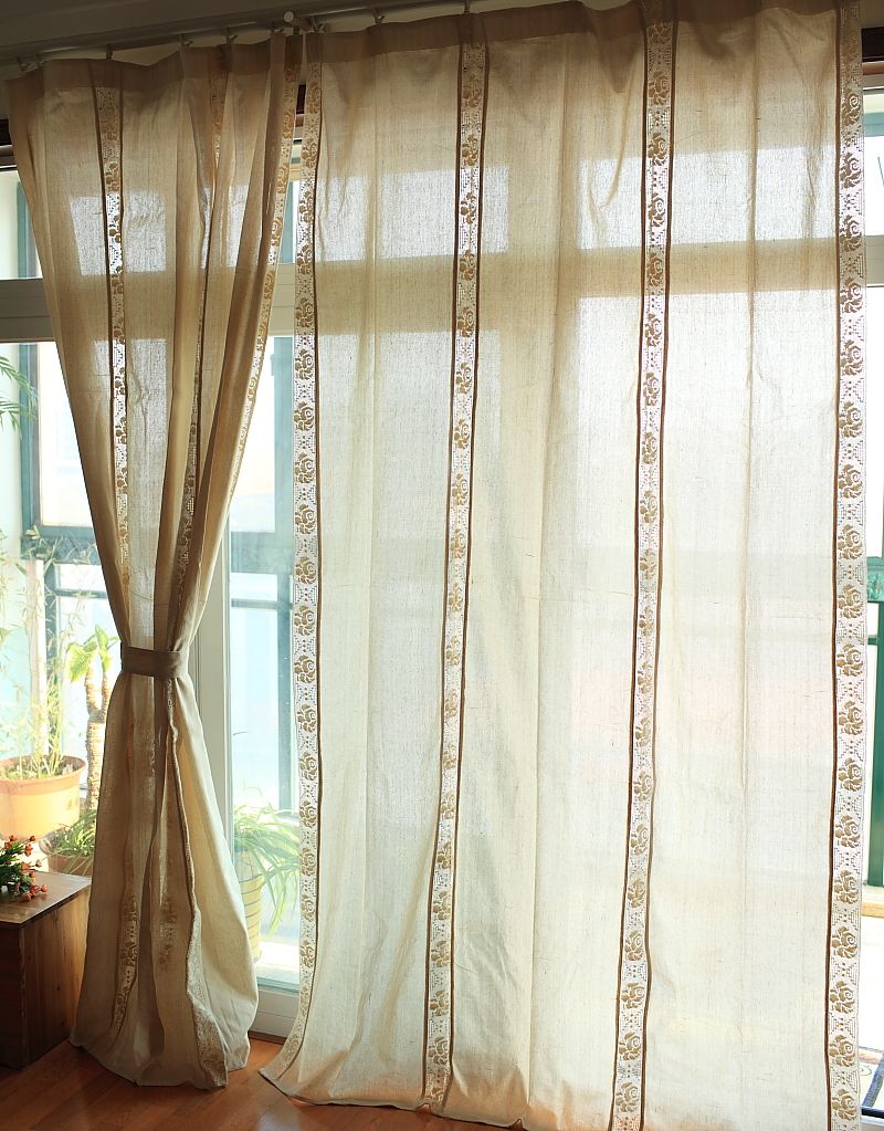 Curtains American country style rose Hollow Beautiful and romantic The old coarse cloth simple and easyin the Home Fabric , Curtains and curtain accessories , Curtains category - from Buy2taobao.com to provide professional Taobao agent buy service