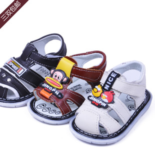  特价B-5 宝宝牛皮凉鞋软底包头童鞋男童鞋女童鞋儿童学步凉鞋