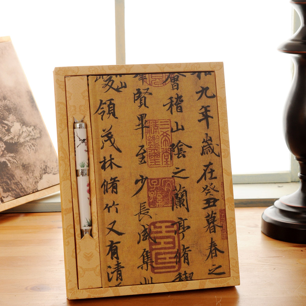中国风兰亭序丝绸笔记本手信创意礼品送老师同学生日毕业节日在类目 节庆用品/礼品, 文化创意用品, 文化创意文具中 - 来自Buy2taobao.com提供专业的淘宝代购服务