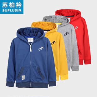  包邮BASIC5折儿童外套男童春装纯棉连帽拉链开衫童装新款卫衣