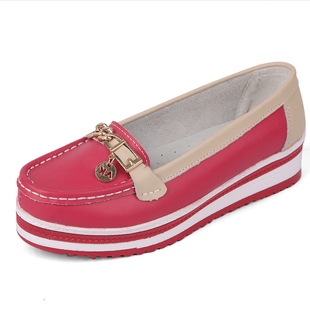  春季新款欧美英伦风流苏唐卡真皮平底平跟单鞋套脚松糕鞋女鞋