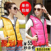 依情鹭2013新款冬季<em>女装</em>韩版修身亮面<em>棉背心</em>