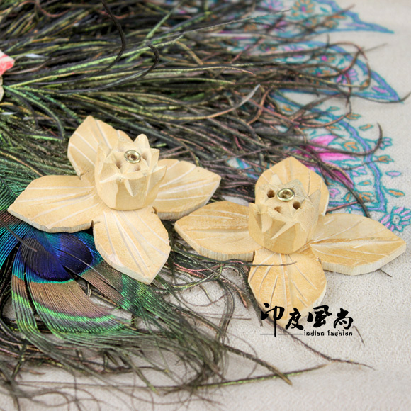 印度风尚 印度香线香木质香座 菩提木手工雕刻莲花插香座|ruв категории Ручная работа, зарубежных ремесла, Индия спецификой - от Buy2taobao.com для оказания профессиональной услуги покупки агента Taobao