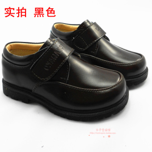  小林川子全牛皮男童皮鞋黑色 学生表演鞋 儿童皮鞋 帅气正装鞋