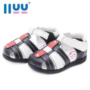  儿童节礼物 师子作男宝宝羊皮凉鞋 包头防踢 男宝宝软底学步凉鞋