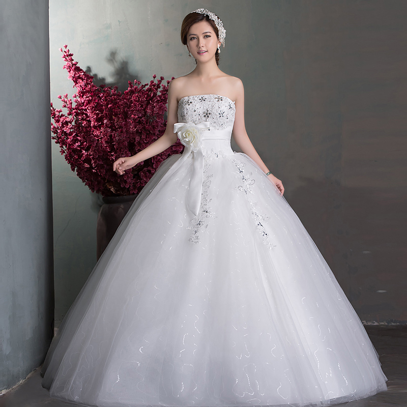 婚纱2013新款 韩版性感抹胸公主新娘结婚齐地婚礼复古女婚纱 大码 婚纱2013新款 韩版性感抹胸公主新娘结婚齐地婚礼复古女婚纱 大码