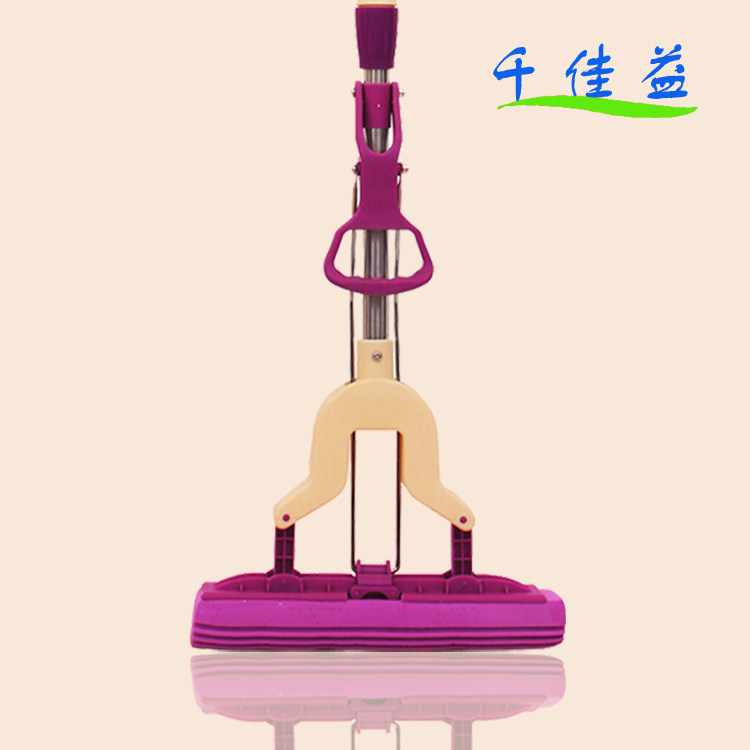 千佳益高品质款可伸缩胶棉拖把 对折挤水地拖拖把 免手洗海绵拖把