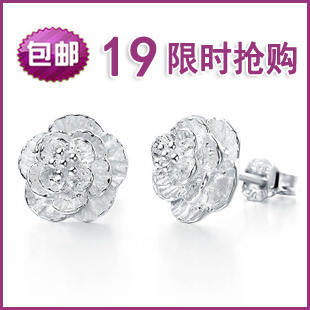  包邮 925纯银耳钉 浪漫樱花绽梅耳环耳饰 女 韩版时尚 情人节礼物