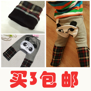  买3包邮婴儿宝宝裤子 大PP裤加厚加棉加绒儿童冬装长裤熊猫款