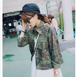 20#韩国stylenanda官网 时尚军旅风迷彩<em>夹克外</em>