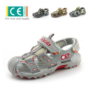  包邮童鞋 男童真皮大童包头沙滩凉鞋儿童镂空框子运动鞋 31-37 CE