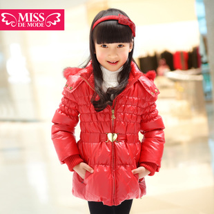  新年装绿盒子童装 摩登小姐女童羽绒服 儿童羽绒服加厚 清仓