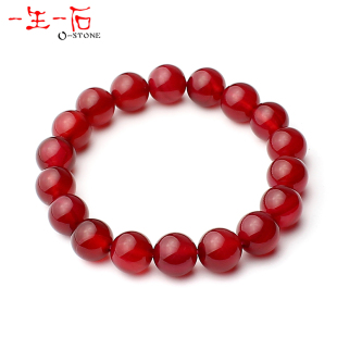  一生一石 3A级巴西富贵红玛瑙手链 10mm送女友 送老婆正品